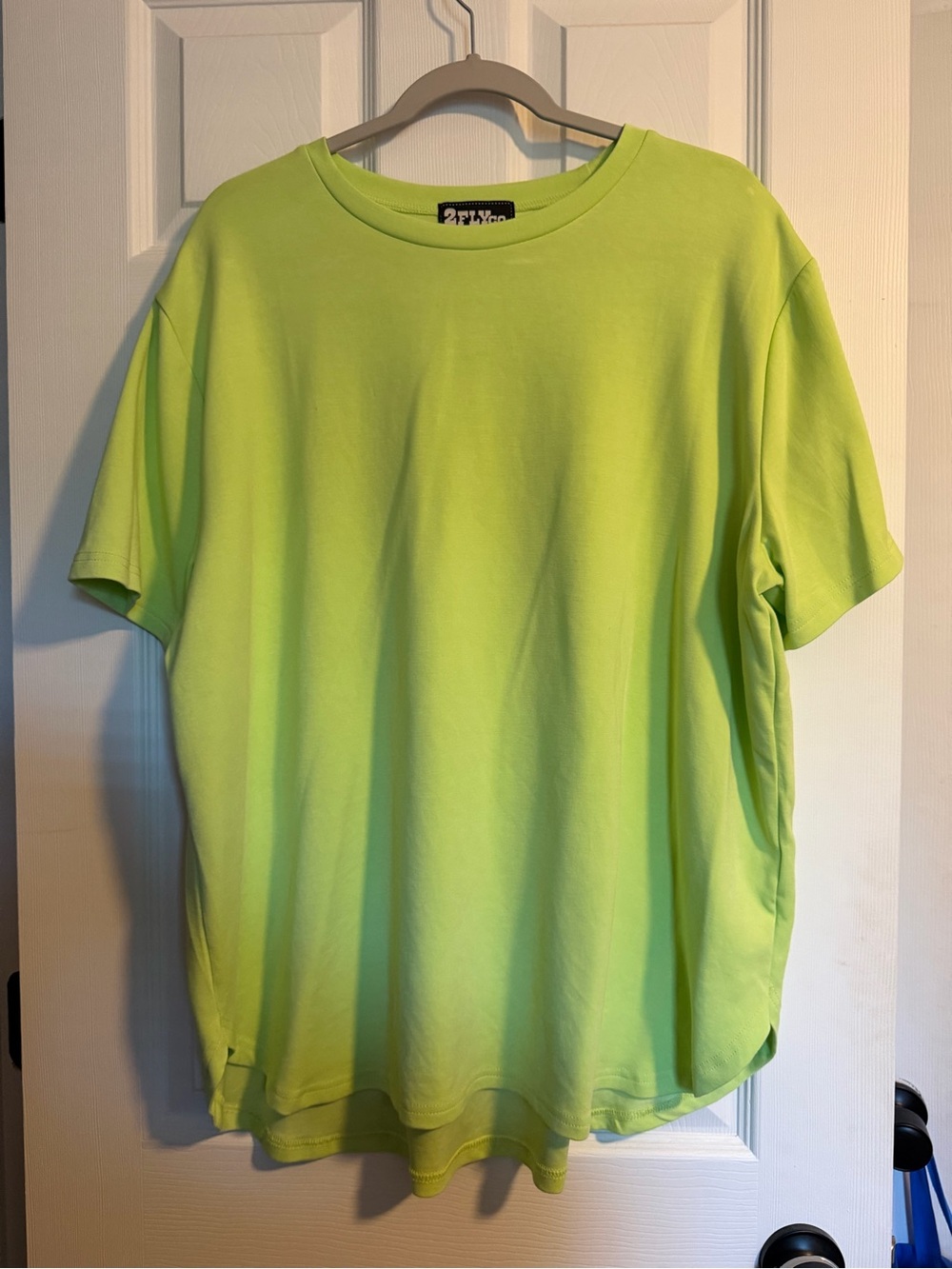 2 Fly Co. Plus Neon Lime Crew Neck Short Sleeve Tee
